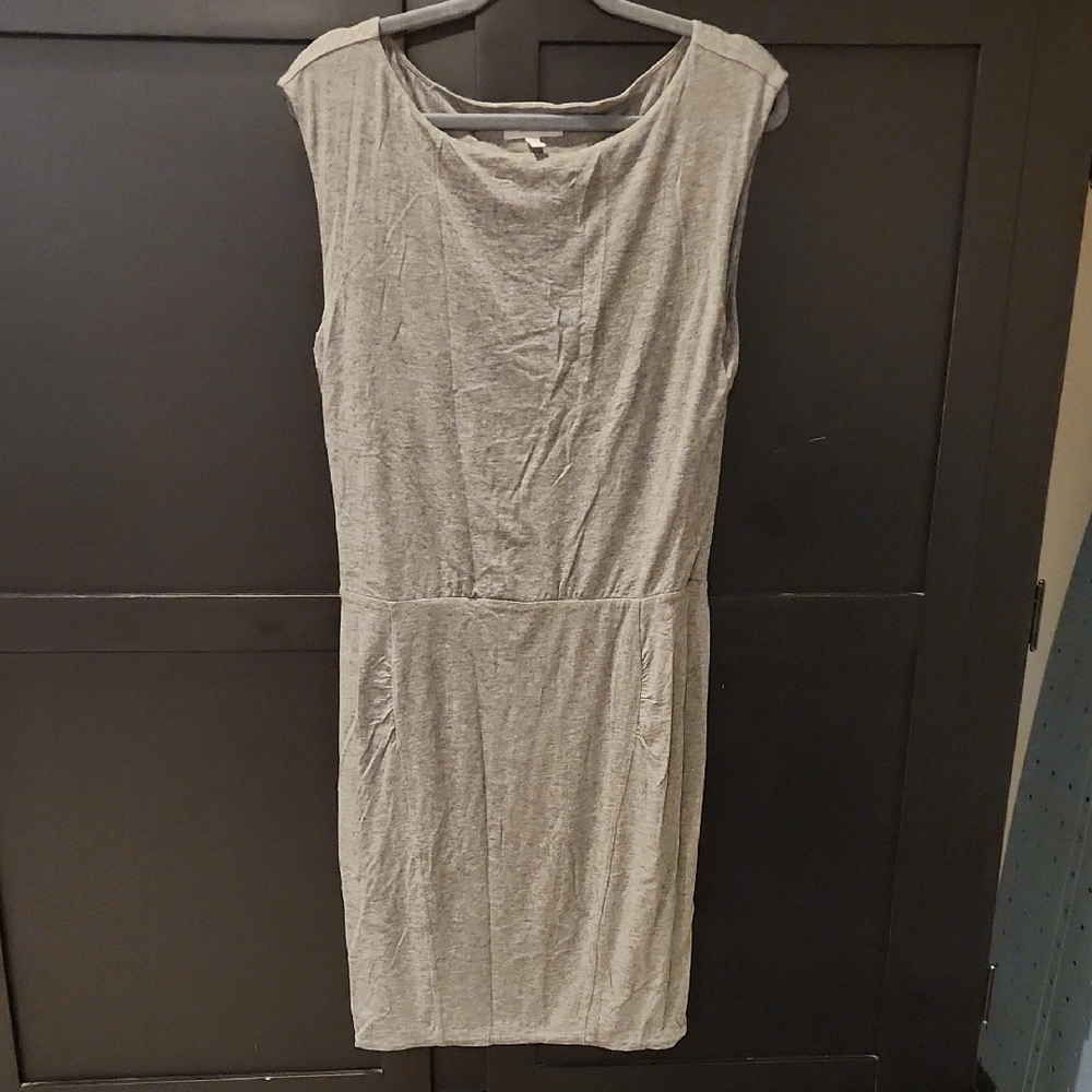 Athleta Light Gray Sleeveless Midi Dress